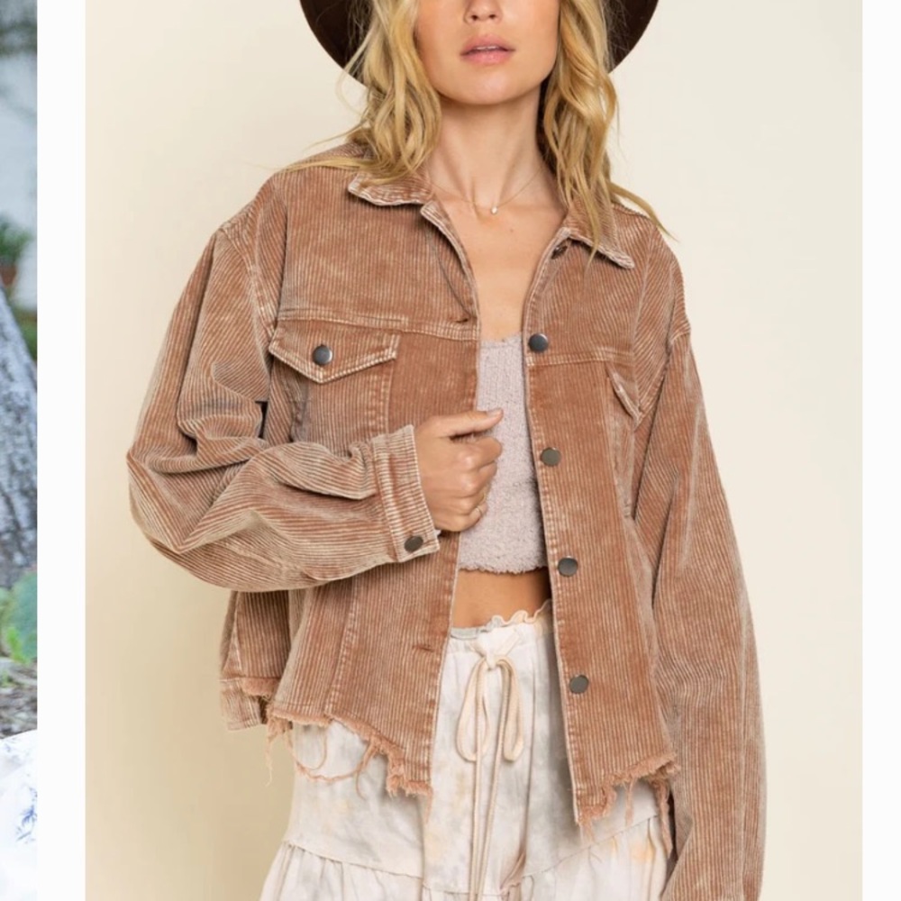🐲💙 POL Distressed Corduroy Jacket